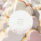 Boho-Wildblumen Elegante Babyparty oder Hochzeitsd Runder Aufkleber