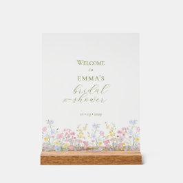 Boho-Wildblumen Elegante Brautparty Acrylschild