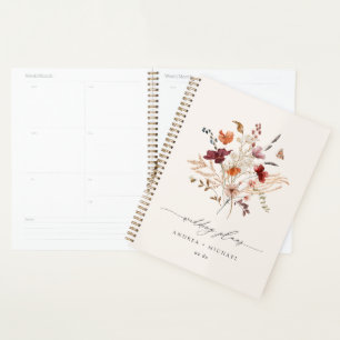 Boho-Wildblumen Elegante Herbsthochzeit Planer