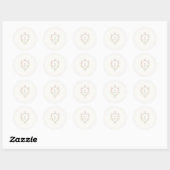 Boho-Wildblumen Elegante Hochzeit Runder Aufkleber (Blatt)