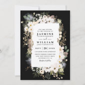 Boho Wildblumen Elegante moderne QR-Code-Hochzeit Einladung (Vorderseite)