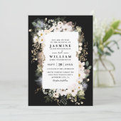 Boho Wildblumen Elegante moderne QR-Code-Hochzeit Einladung (Stehend Vorderseite)