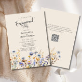 BOHO Wildblumen Engagement Party Elegant Beige Einladung