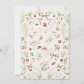 Boho Wildblumen Erdbeere Baby Shower Einladung (Rückseite)