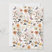 Boho Wildblumen Floral Bridal Brunch Einladung (Rückseite)