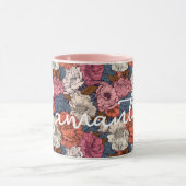 Boho Wildblumen Floral Monogramm Western Blume Tasse (Zentrum)