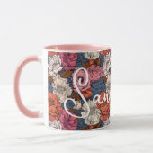 Boho Wildblumen Floral Monogramm Western Blume Tasse (Links)