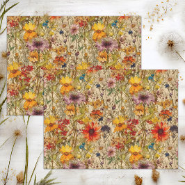 BOHO WILDBLUMEN FLORALDEKOUPAGE SEIDENPAPIER