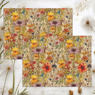 BOHO WILDBLUMEN FLORALDEKOUPAGE SEIDENPAPIER