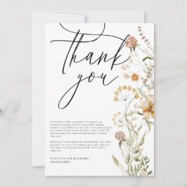 Boho Wildblumen Foto Brautparty Dankeskarte