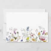 Boho Wildblumen Foto Girl Taufe Einladung (Rückseite)