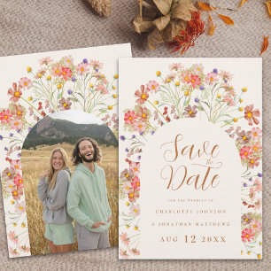 Boho-Wildblumen-Foto-Tor-Hochzeit Save The Date