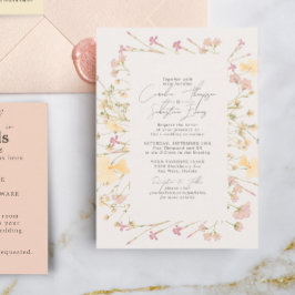 Boho Wildblumen Frame Wedding Einladung