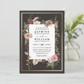 Boho-Wildblumen-Garten Elegante QR-Code-Hochzeit Einladung (Stehend Vorderseite)