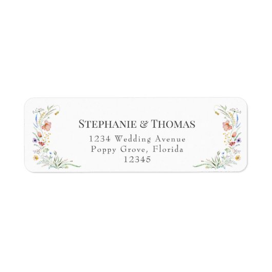 Boho-Wildblumen geben Adressenkennzeichen zurück (Vorne)