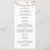 Boho-Wildblumen Gelb Beige Hochzeitsprogramm Menükarte (Rückseite)