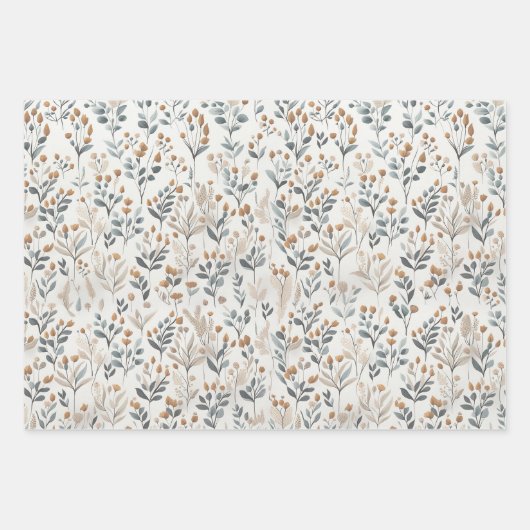 Boho Wildblumen Geschenkpapier Set (Vorderseite 3)