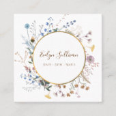 Boho Wildblumen Gold Circle Visitenkarte (Vorderseite)