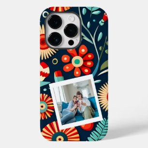 Boho Wildblumen Green Red Personalisiert Foto Case-Mate iPhone 14 Pro Hülle