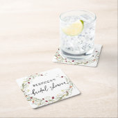 Boho Wildblumen Greenery Brautparty Rechteckiger Pappuntersetzer (Vor Ort)