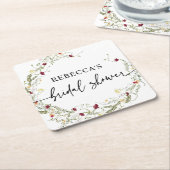 Boho Wildblumen Greenery Brautparty Rechteckiger Pappuntersetzer (angewinkelt)