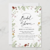Boho Wildblumen Greenery Bridal Dusche Einladung (Vorderseite)