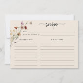 Boho Wildblumen Große Rezept-Karte Einladung (Vorderseite)