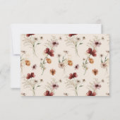 Boho-Wildblumen-Herbst-Hochzeits-QR-Code-RSVP-Kart RSVP Karte (Rückseite)