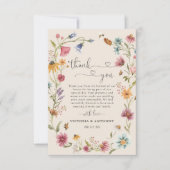 Boho Wildblumen Hochzeit Dankeschön Karten (Vorderseite)