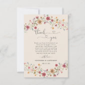Boho Wildblumen Hochzeit Dankeschön Karten (Vorderseite)
