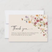 Boho Wildblumen Hochzeit Flat Dankeschön Karten (Vorderseite)