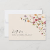 Boho Wildblumen Hochzeit Flat Dankeschön Karten (Rückseite)