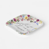 Boho-Wildblumen-Hochzeit Pappteller (Gewinkelt)