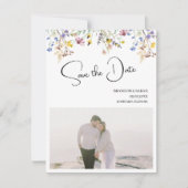 Boho-Wildblumen-Hochzeit Save The Date (Vorderseite)