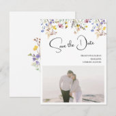 Boho-Wildblumen-Hochzeit Save The Date (Vorne/Hinten)