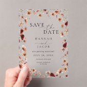 Boho Wildblumen Hochzeit Save the Date Acryleinladungen (Insitu (Handheld))