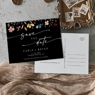 Boho-Wildblumen-Hochzeit-Save-the-Date-Postkarte Einladungspostkarte