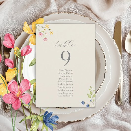 Boho-Wildblumen-Hochzeit-Sitzplan