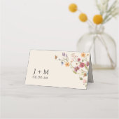 Boho-Wildblumen Hochzeiten geklappte Platzkarten (Rückseite)
