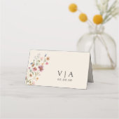 Boho-Wildblumen Hochzeiten geklappte Platzkarten (Rückseite)