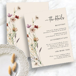 Boho Wildblumen Hochzeitkarte Begleitkarte