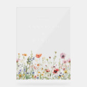 Boho-Wildblumen-Hochzeitsbegrüßung Acrylschild (Vorderseite)