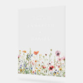 Boho-Wildblumen-Hochzeitsbegrüßung Acrylschild (Winkel)
