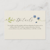 Boho Wildblumen-Hochzeitsdetails Begleitkarte (Vorderseite)