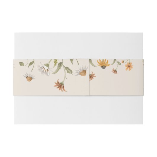 Boho Wildblumen Hochzeitsfeier Bauchband Einladungsbanderole (Rückseitenbeispiel)