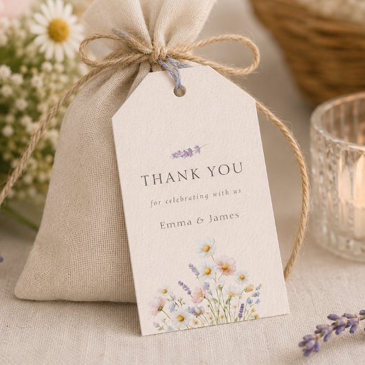 Boho-Wildblumen-Hochzeitsgunst-Geschenk-Dankeschön Geschenkanhänger