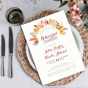Boho-Wildblumen-Hochzeitsprobe-Dinner Einladung