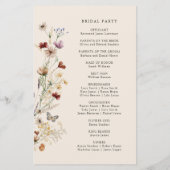 Boho-Wildblumen-Hochzeitsprogramm (Rückseite)