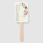 Boho-Wildblumen-Hochzeitsprogramm-Handfächer Fächer (Rückseite)