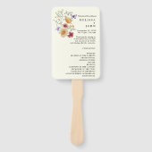 Boho-Wildblumen-Hochzeitsprogramm-Handfächer Fächer (Vorderseite)